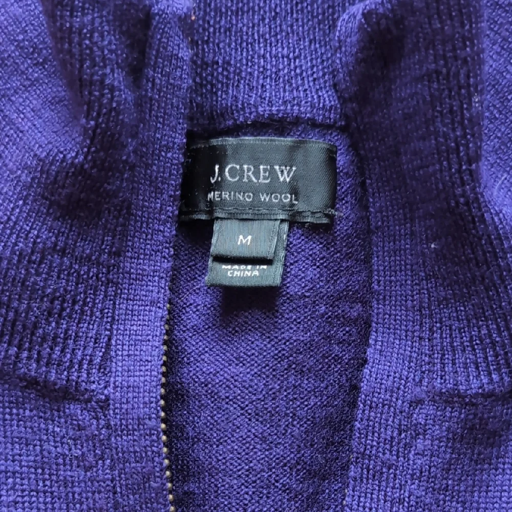 J. Crew Men's Purple 1/4 Zip Sweater - Picture 2 of 5
